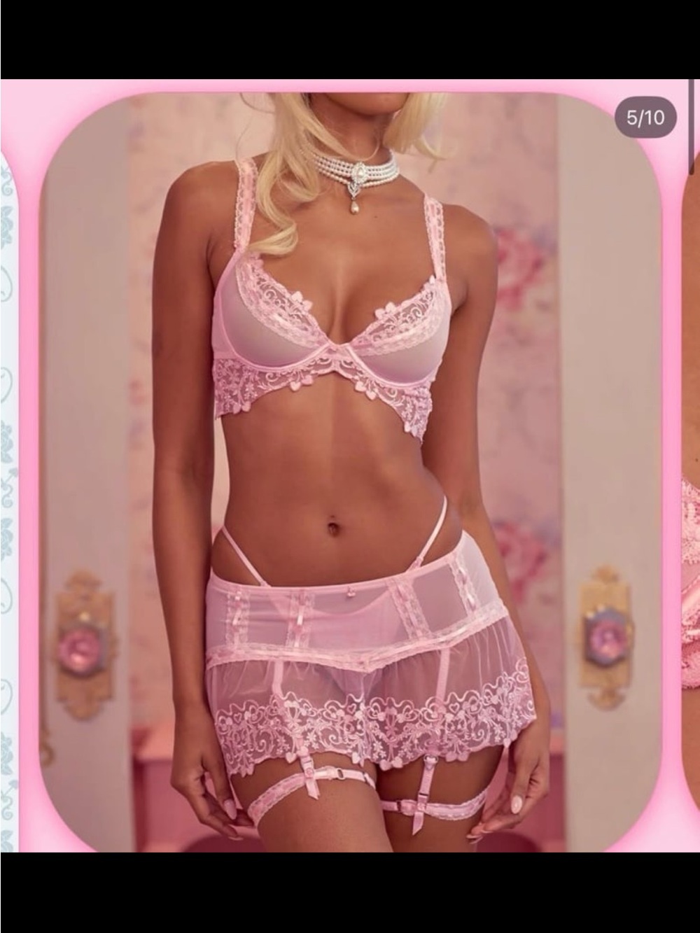 voight lingerie set rose set